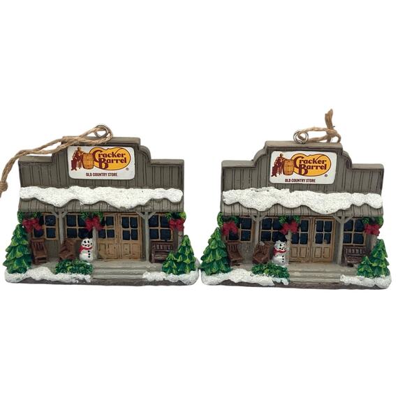 Cracker Barrel Christmas Hanging Tree Ornaments (2) Original Old Country Store - Picture 1 of 5